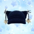 thumbnail image 2 of AJGRHE Adults Star Cat Ear Cap Warm Hand Striped Wool Hat NY2 One Size, 2 of 3