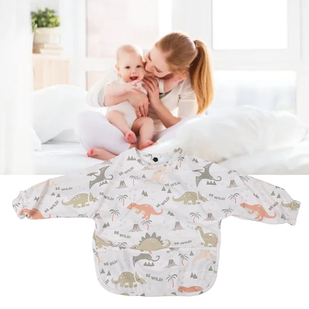 Babero De Manga Completa, Diseño De Hebilla Trasera, Babero Suave Impermeable Para Niños Pequeños, Ligero Y Portátil Para Exteriores