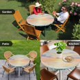 thumbnail image 4 of Ocean Sunset Round Tablecloth for 36-44 Inch Tables,Fitted Table Cover with Elastic Edge,Modern Orange Blue Oil Painting Seagull Waterproof Outdoor Table Cloth Protector for Patio Garden Dinner, 4 of 9