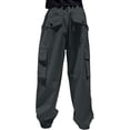 thumbnail image 4 of Endives Womens Cargo Pants Parachute Pants Baggy Wide Leg Pant Waterproof With Pockets Dark Gray, 4 of 6