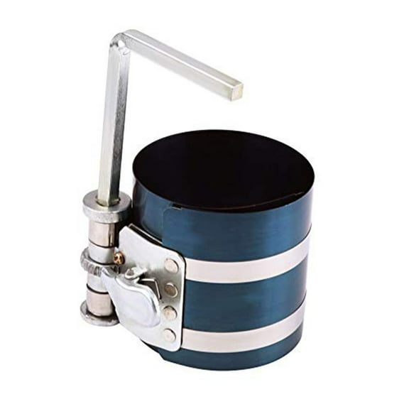 75mm Piston Ring Compressor Tool, Adjustable 53-125mm Engine Repair Clamp Band for Cars, Motorcycles, Small Engines - Blue Metal