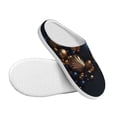 thumbnail image 3 of Wukai Elegant Golden Blue Ornaments Print Women's Indoor Bedroom Slipper Slip On Shoes, Unisex House Shoes with Anti-Skid Sole for Men, Gift for Women Men-46/47, 3 of 7