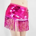 thumbnail image 7 of AGWOLF Sequin Skirt for Women Glitter Mermaid Mini Skirts Sparkly Belly Dance Hip Scarf Music Party Rave Wrap Skirt, 7 of 7