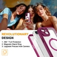 thumbnail image 5 of Allytechgroup iPhone 15 Case Magsafe, Mangetic Back Cover Wireless Charging Support Kickstand Ring Holder Anti-Scratch Phone Case for Apple iPhone 15, Rose, 5 of 6