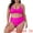 Hot Pink, variant on DARING DIVA Plus Size V Neck Tummy Control Two Piece Swimsuit 1X Hot Pink