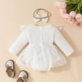 thumbnail image 2 of Newborn Baby Girl Romper Dresses Infant Girl Embroidered Flower Tulle Skirt Bodysuit Baby Girl Mesh Dress Outfits 0-18M, 2 of 9