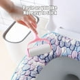 thumbnail image 5 of Byujiro Zipper Toilet Seat Cover with Handle Loop Soft Household Bathroom Cushion Cute Toilet Seat Cover Pad, 5 of 6