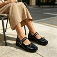thumbnail image 6 of Busydd Mary Jane Shoes Women Fashion Dual Strap Closure Round Toe Flat Shoes Casual Comfortable Bow Solid Color Dress Shoes for Daily Wear, 6 of 6