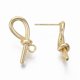 thumbnail image 3 of Brass Stud Earring Findings with Loops Nickel Free Knot Real 18K Gold Plated 22x9mm Hole: 2mm Pin: 0.7mm, 3 of 3
