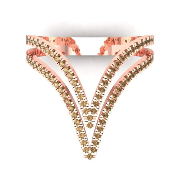Statement Engagement Ring for Women - 0.525ct Simulated Champagne Diamond in 14K Rose Gold Promise Ring