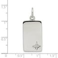 thumbnail image 2 of Sterling Silver Cz Polished Rectangle Charm (32 X 14) Made In Thailand qc5168, 2 of 2