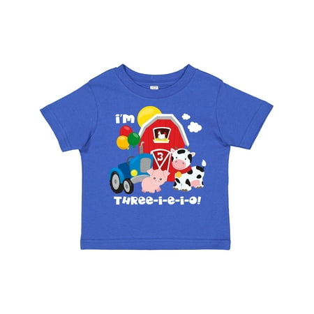 

Inktastic THREE-I-E-I-O 3rd Birthday Gift Toddler Boy or Toddler Girl T-Shirt