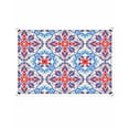 thumbnail image 2 of Sun Shade Sail 6.5x10Ft Boho Flower Blue Red Floral Abstract Lines Uv Block Sunshade Canopy Outdoor Shade Cover Rectangle Shade Cloth For Patio Garden Yard Deck Pergola, 2 of 6