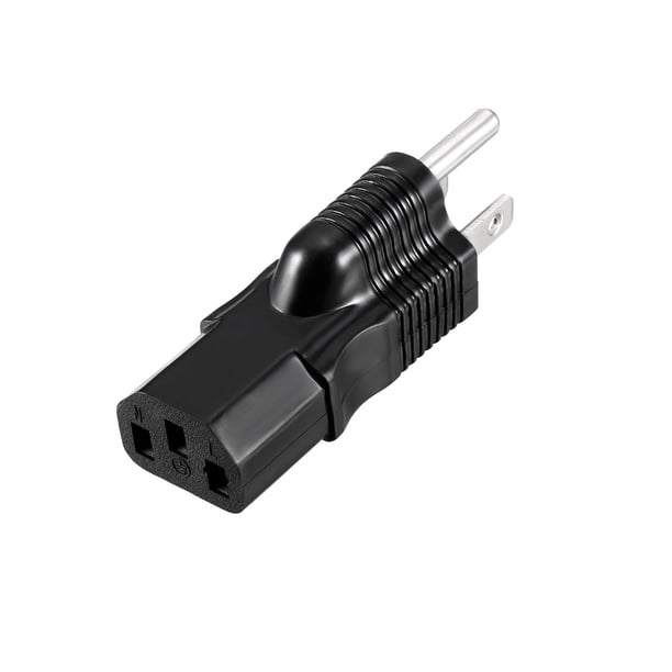 PiccoCasa Enchufe US NEMA 5-15P a conector C13 Adaptador de corriente AC Convertir Negro