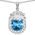 thumbnail image 1 of Genuine Fancy shape Blue Topaz Pendant in Sterling Silver, 1 of 1