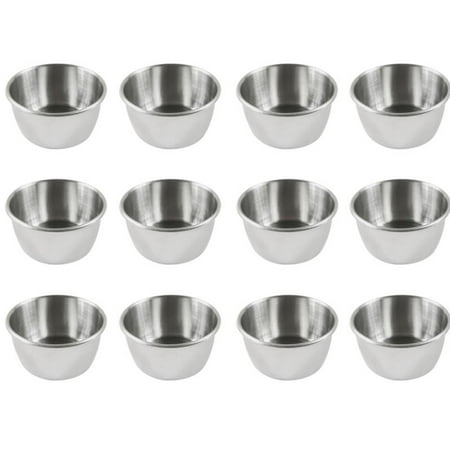 

iaksohdu 12Pcs Stainless Steel Condiment Saucer Dipping Cups Chilli Ketchup Container