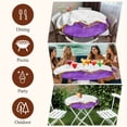 thumbnail image 7 of Purple Gold Marble Round Tablecloth, Fitted Table Cover with Elastic for 45"-54" Round Tables, Modern Abstract Marble Crack Texture Table Cloth Outdoor Indoor Dinning Party Waterproof Tablecloths, 7 of 7
