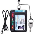 thumbnail image 3 of LAICAIW Kinzd Slim Minimalist Zipper Credit Card Holder Leather Front Pocket Wallet with Keychain Ring Lanyard Strap, 3 of 7