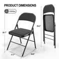thumbnail image 6 of Ktaxon 4 Pack Folding Chairs Foldable Event Chairs with Metal Frame and Soft Fabric Cushion and Back Wedding Party Black, 6 of 9