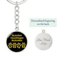 thumbnail image 2 of Russian Tsvetnaya Bolonka Mama Circle Keychain Stainless Steel or 18k Gold Dog Mom Pendant, 2 of 12