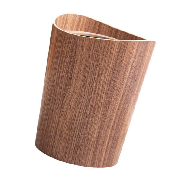 Casquelas de basura para el hogar contenedor de desechos rústicos decorativos recipiente rústica lavabo sala de estar dormitorio baño baño Nuez