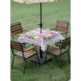 thumbnail image 3 of Outdoor Tablecloth with Umbrella Hole and Zipper, Happy Easter Square Table Cloth 54x54 Inch Waterproof Tablecloth, Colorful Eggs Flowers Butterfly Purple Plaid Picnic Table Cover for Patio Camping, 3 of 7