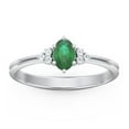 thumbnail image 2 of Birthstone Oval Ring with Shoulder Accents - Emerald (May), 2 of 5