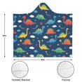 thumbnail image 3 of Wearable Blanket,DarkBlue Dinosaurs Stars Hearts Hooded Wearable Flannel Blanket for Adults & Teens,Winter Poncho Shawl Wrap Cape Cozy Anti-Pill,50"x60", 3 of 5