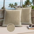 thumbnail image 3 of Cream Greek Key Outdoor Pillow Covers 26x26 Set of 2,Waterproof Patio Throw Pillowcase Protectors,Geometric Greece Ancient Rustic Square Decorative Pillow Shams Cushion Covers for Seat Bed Couch Sofa, 3 of 8