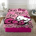 Hello Kitty Kids Plush Twin/Full Blanket, 62 x 90, Pink Animal Print, Sanrio - Walmart.com