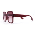 thumbnail image 3 of Womens Classy 90s Oversize Rectangle Designer Fashion Sunglasses Burgundy, 3 of 4
