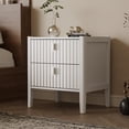 thumbnail image 3 of FURNIWAY Nightstand Set of 2, White Modern Bedside Tables with 2 Drawers, Fluted Wooden Storage Cabinets with Matte White Handles, End Tables for Bedroom,Living Room,Hallway, 3 of 6