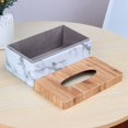 thumbnail image 3 of 3X Rectangular Marble PU Facial Grain Tissue Box Cover Napkin Holder Paper Towel Dispenser Container for Home Decor, 3 of 6