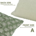 thumbnail image 2 of Fabdivine Floral "Pure Linen" Blend Indoor Square Decorative Throw Pillow Cushion for Couch,sofa, Patio ,18"X18", Green, 2 of 4
