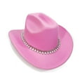 thumbnail image 6 of Fgnfyis British Style Cowboy Hat Elegant Wide Brim Western Rancher with Classic Embellishment for Fashion Outdoors Cowboy Hats for Women Pink, 6 of 7