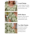 thumbnail image 5 of Chiclily Summer Dresses for Women Ruffle Sleeve Midi Dress Boho Beach Sundress with Pockets, Green Roses XL, 5 of 7