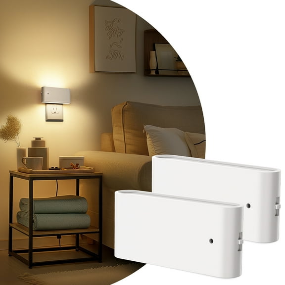 2 Pcs White Warm White 3000K Horizontal Night Light