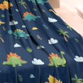 thumbnail image 3 of Dark Blue Dinosaurs Palms Clouds Pattern Blanket,Comfortable Soft Flannel Throw Blanket,All Season,Warm Lightweight Blankets for Sofa Bed Couch Living Room Chair,30"x40", 3 of 4