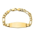 thumbnail image 4 of 14k Yellow Gold Bracelet ID Figaro 13.5 mm 7 in Flat Link Soft Diamond Shape, 4 of 4