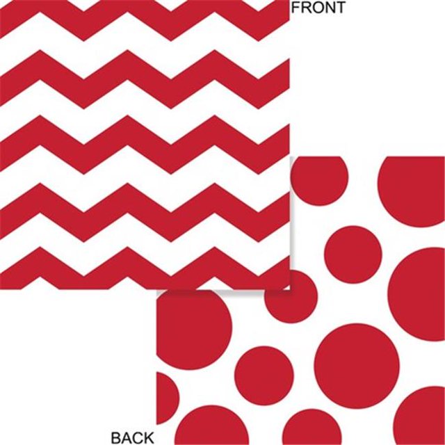 Creative Converting 653548 Serviettes de Boisson 2 Plis Chevrons & Pois - Rouge Classique - Lot de 192