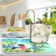 thumbnail image 5 of Absorbent Dish Drying Mat for Kitchen Counter - Winter Snow Blue Bird Microfiber Drying Pad, Reversible Drainer Mats for Countertop, Small 16" x 18", 5 of 6
