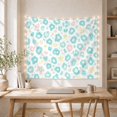 thumbnail image 5 of Turquoise Blooms Among Pink Rings and Yellow Stars, Whimsical Watercolor for Flower Lovers, Floral Wall Art, Mother'S Day Gift, Tapestry Wall Hanging for Bedroom and Studio, 5 of 7