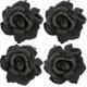 thumbnail image 1 of 4pcs/pack Fabric Rose Hair Flowers Clips Mexican Hair Flowers Hairpin Brooch Headpieces (black), 1 of 5