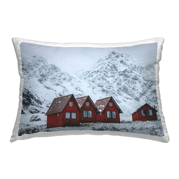 Stupell Industries Red Winter Cabins Decorative Printed Throw Pillow, 14 x 20