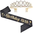 thumbnail image 4 of Sonducket Tocados de cristal con diamantes de imitación, decoración de aniversario de cumpleaños, faja de satén portátil, suministros para Ropa, zapatos y accesorios Miscelánea tipo 4, 4 of 6