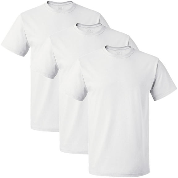 Fruit of the Loom Men's White Crew Neck T-Shirts, 3 Pack