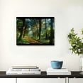 thumbnail image 4 of ARISTURING Green Forest Framed Canvas Wall Art Nature Landscape Canvas Pictures for Living Room Bedroom Wall Decor Sunlight Through Pine Trees Scene Painting Art Print Natural Wood Frame 20x16inch, 4 of 6