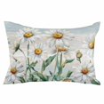 thumbnail image 7 of Outdoor Pillow Covers Throws Watercolor White Daisy Floral,Waterproof Pillow Cases Pack of 2 Pastoral Plant on Farm Wood Grain,Durable Cushion Cover Pillowcase for Patio Balcony Couch Garden, 7 of 7