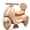 Beige+Polypropylene, variant on 12V Kids Ride On Motorcycle for Toddlers - Pink 3-Wheel Electric Scooter with Parent Remote, Slow Start, Wooden Handle, Safe First Toy for 1-3 Year Old