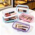 thumbnail image 4 of Topboutique 4 Pcs Hard Clear Zipper Case,Hard Shell Zipper Case, Hard Sided Pencil Case,Travel Makeup Bag,Toys Puzzles Organizer,Plastic Storage Box for Makeup Building Blocks,Multicolor,Small, 4 of 7